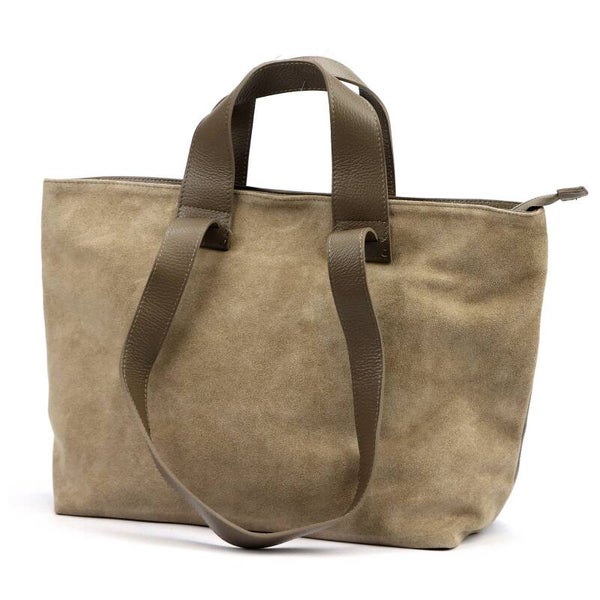 Torebka VERA PELLE 25-077 ZAMSZ TAUPE