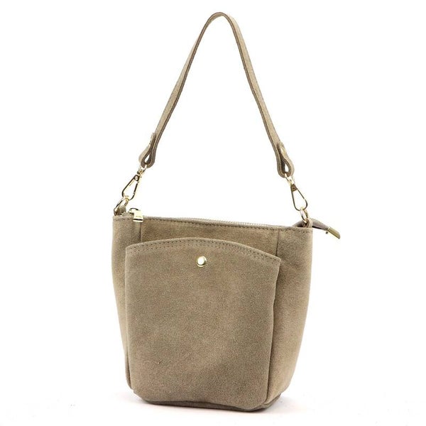 Torebka VERA PELLE 26-018 ZAMSZ TAUPE