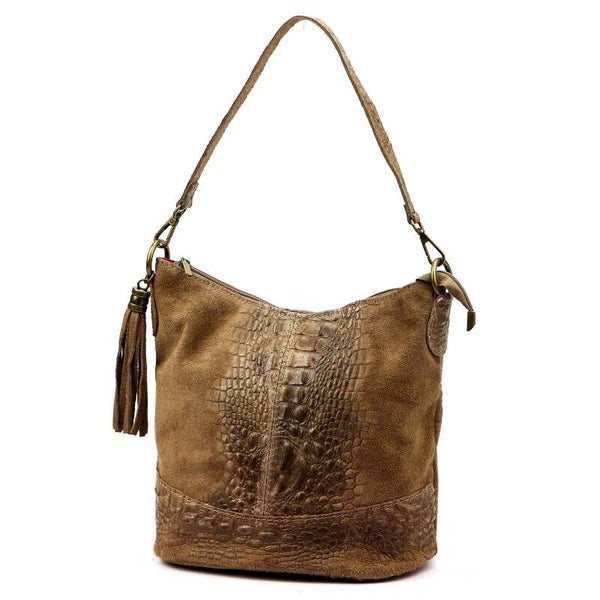 Torebka VERA PELLE 26-027 CROCO TAUPE