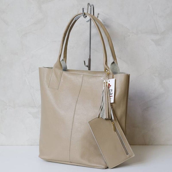 Torebka VERA PELLE 26-036 skóra TAUPE