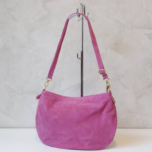 Torebka VERA PELLE 26-098 zamsz RÓŻ