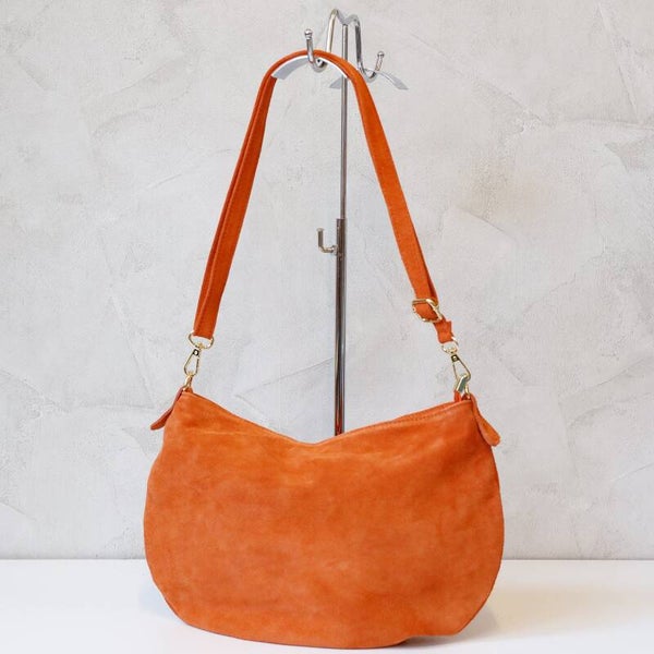 Torebka VERA PELLE 26-098 zamsz POMARAŃCZ