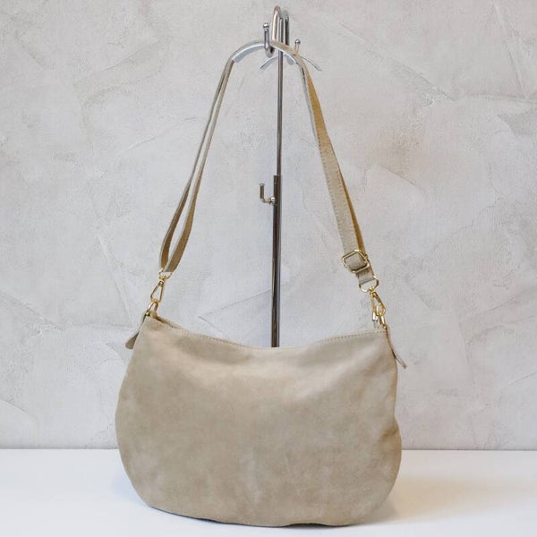 Torebka VERA PELLE 26-098 zamsz TAUPE