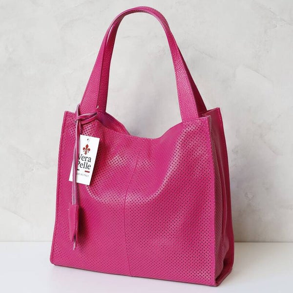 Torebka VERA PELLE 26-099 skóra FUKSJA