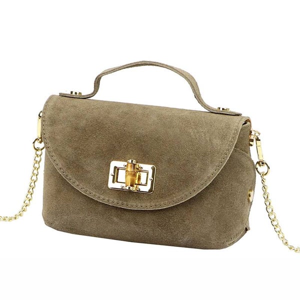 Torebka VERA PELLE 26-106 zamsz TAUPE