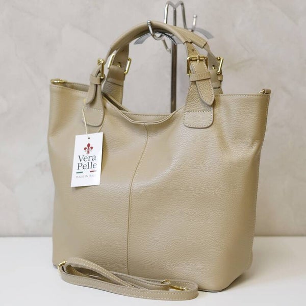Torebka VERA PELLE 26-108 SKÓRA TAUPE