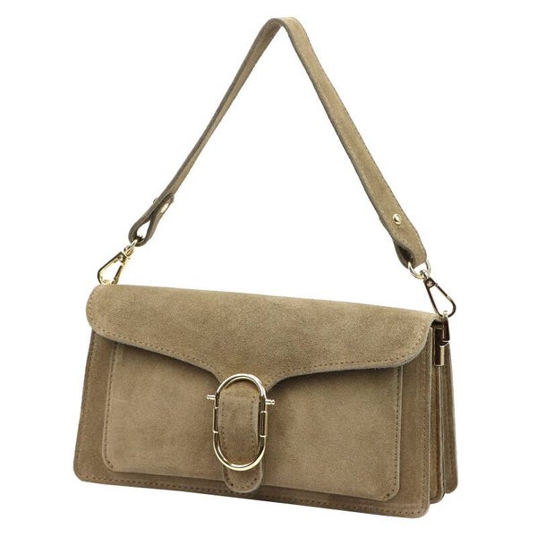 Torebka VERA PELLE 26-126 zamsz TAUPE