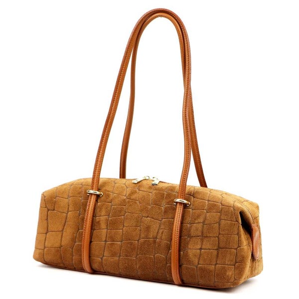 Torebka VERA PELLE 26-129 CROCO ZAMSZ CAMEL