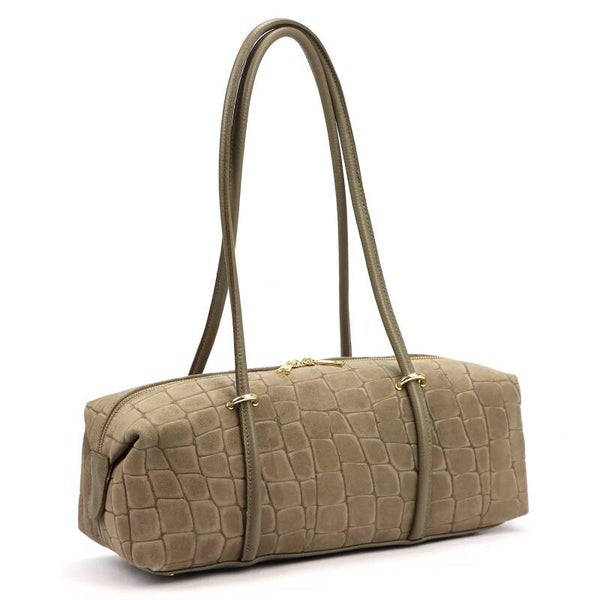 Torebka VERA PELLE 26-129 CROCO ZAMSZ TAUPE