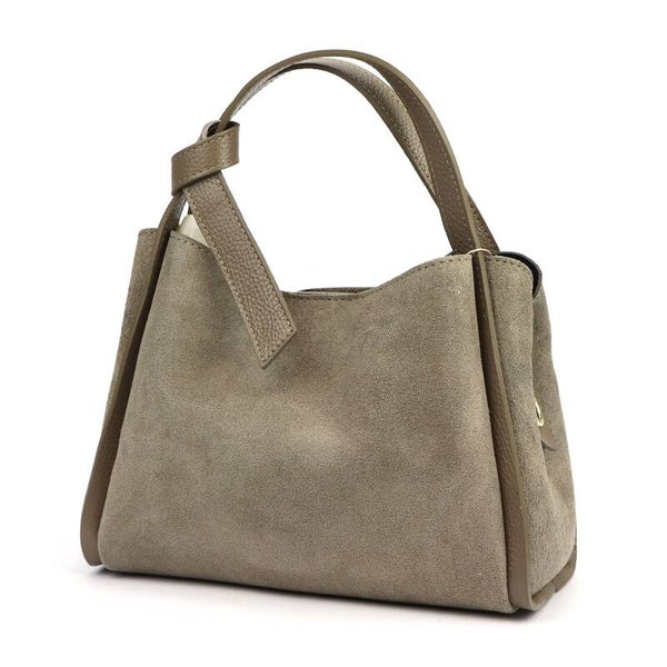 Torebka VERA PELLE 26-139 ZAMSZ TAUPE
