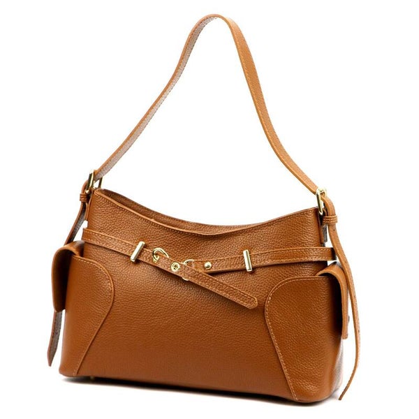Torebka VERA PELLE skóra 26-142 CAMEL