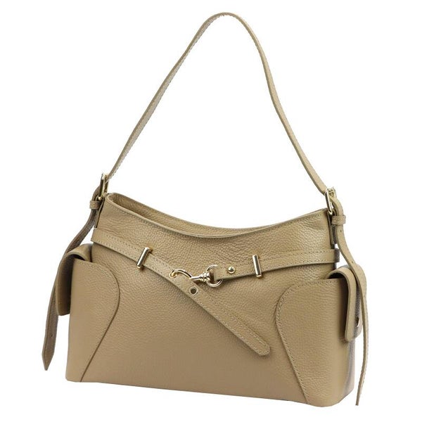 Torebka VERA PELLE skóra 26-142 TAUPE