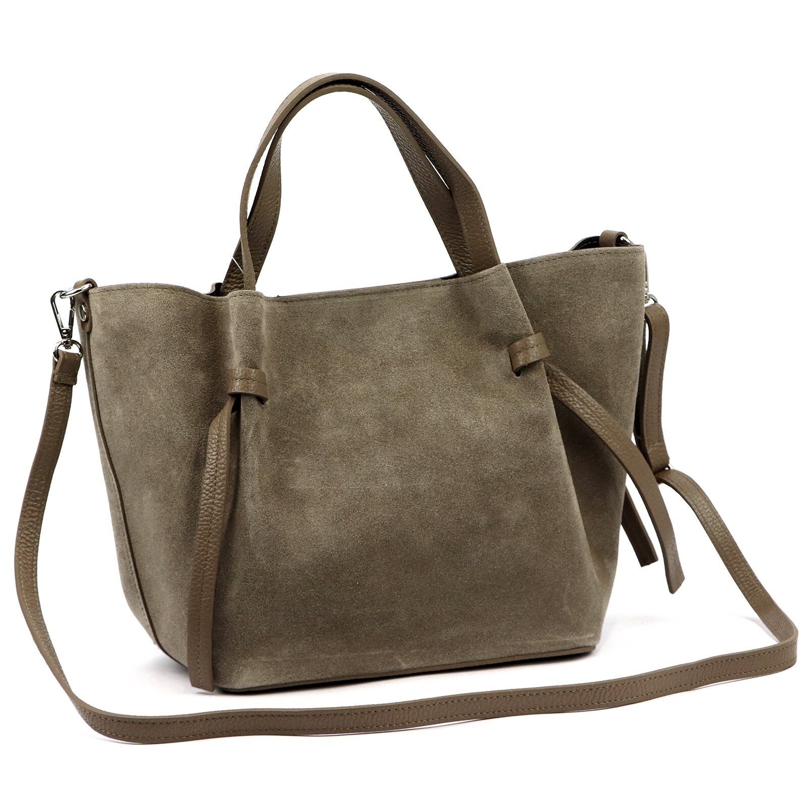 Torebka VERA PELLE 26-157 ZAMSZ TAUPE
