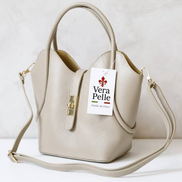Torebka VERA PELLE 26-159 SKÓRA TAUPE
