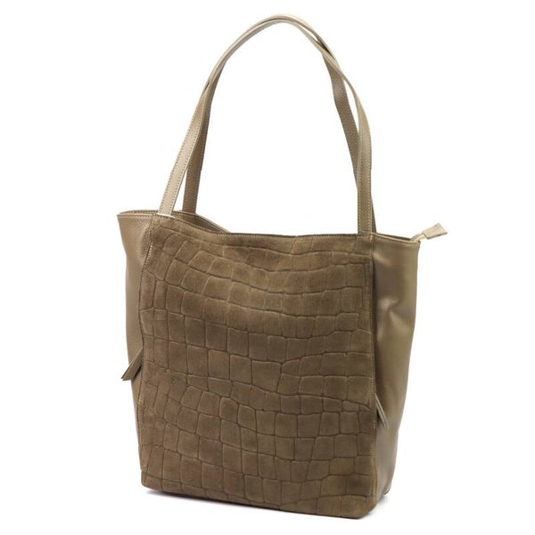 Torebka VERA PELLE 26- 126 CROCO ZAMSZ FANGO