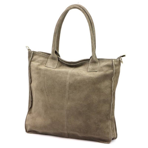 Torebka VERA PELLE 26-167 ZAMSZ TAUPE