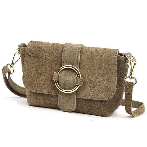 Torebka VERA PELLE 26-170 ZAMSZ TAUPE