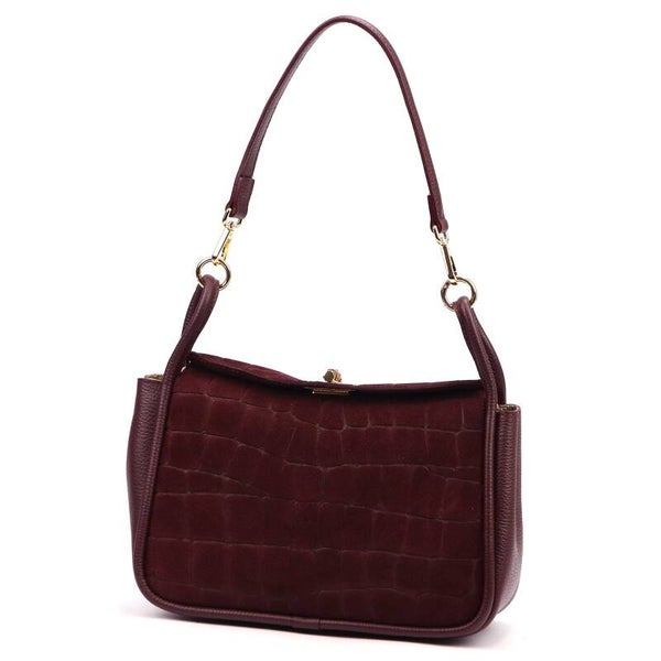 Torebka VERA PELLE 26-173 CROCO ZAMSZ BORDOWA