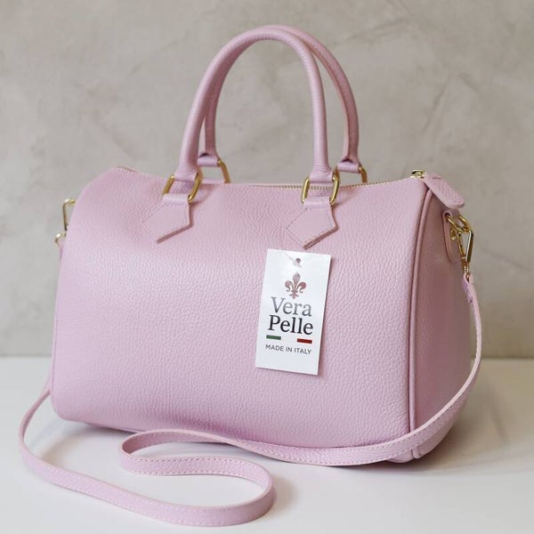 Torebka VERA PELLE 26-120 skóra RÓŻ