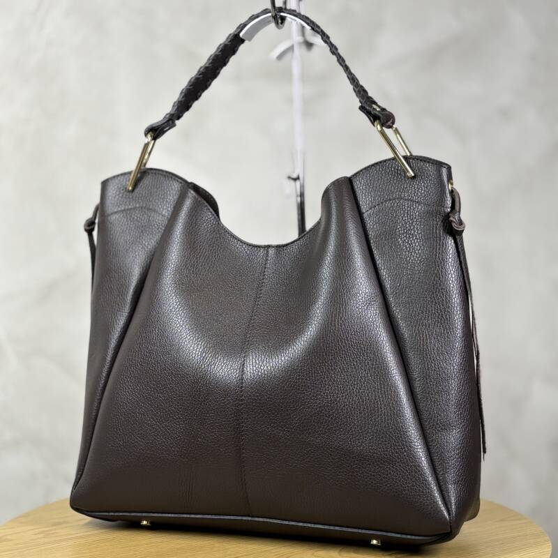 Torebka VERA PELLE 26-080 skóra CZEKOLADA