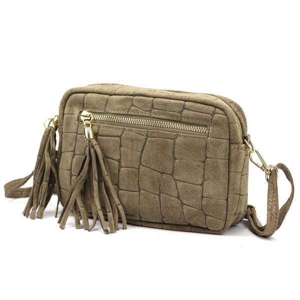 Torebka VERA PELLE 20-030 CROCO ZAMSZ FANGO