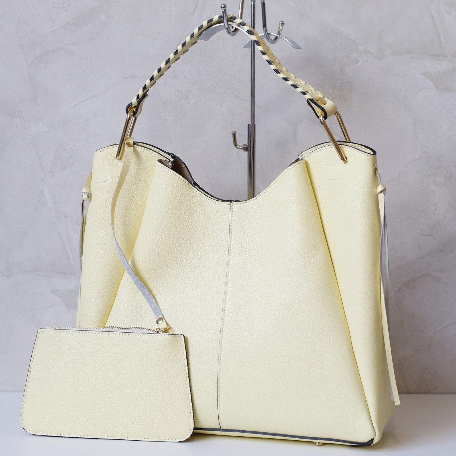 Torebka VERA PELLE 26-080 skóra ŻÓŁTA