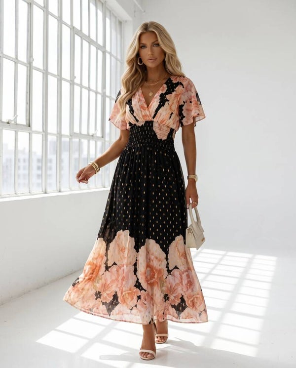 Sukienka LEANA SLEEVE ANSEL CZARNA