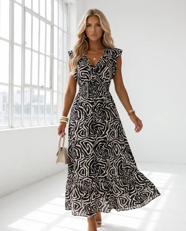 Sukienka MISS SARA BUTTERFLY ZEBRA