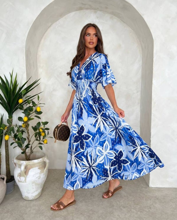 Sukienka LEANA SLEEVE CALABRIA NIEBIESKA