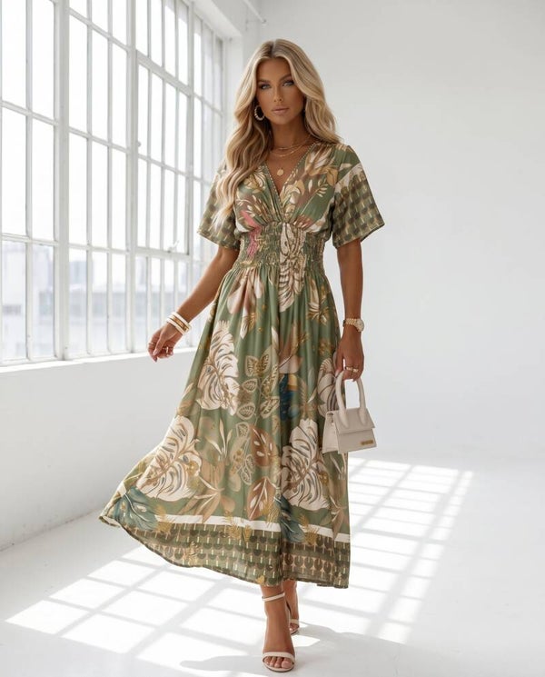 Sukienka LEANA SLEEVE FIRENZE OLIWKA