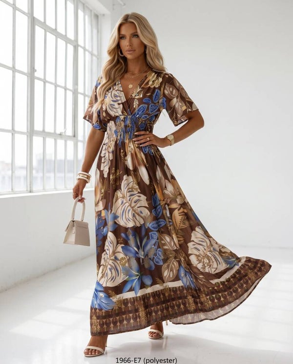 Sukienka LEANA SLEEVE FIRENZE BRĄZ