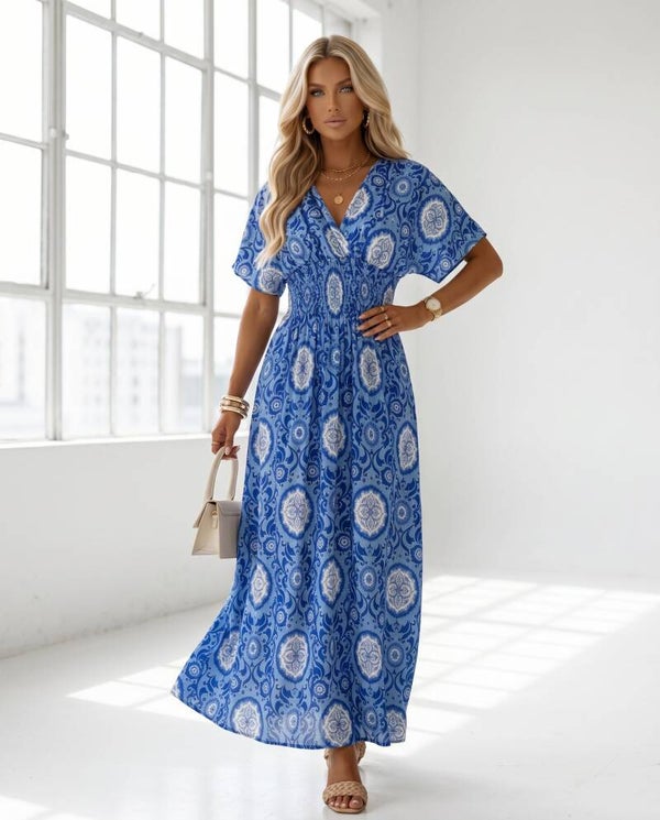 Sukienka LEANA SLEEVE GINA NIEBIESKA