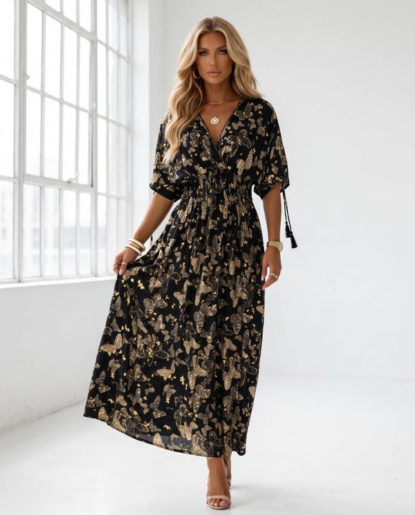 Sukienka LEANA SLEEVE HONNY CZARNA