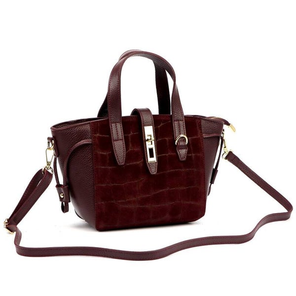 Torebka VERA PELLE 24-092 CROCO ZAMSZ BORDOWA