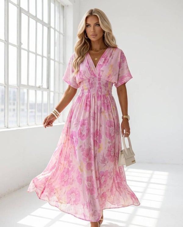Sukienka LEANA SLEEVE IRMINA RÓŻ