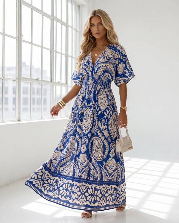 Sukienka LEANA SLEEVE KELLO NIEBIESKA
