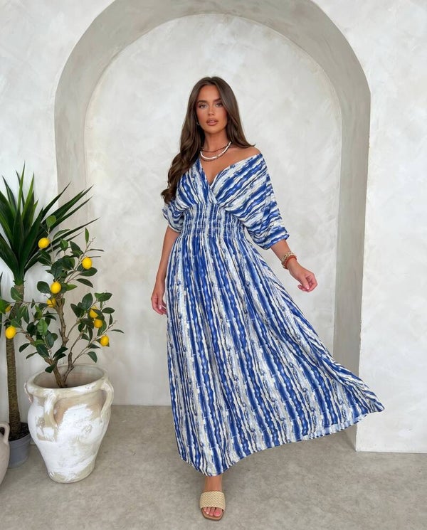 Sukienka LEANA SLEEVE LABU GRANATOWA