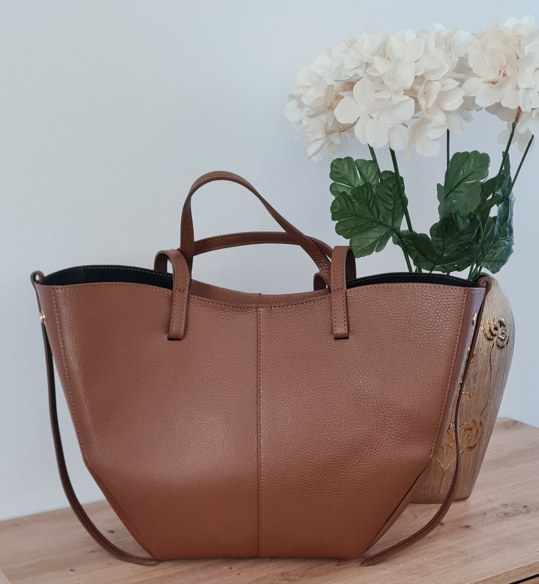 Torebka VERA PELLE POLI MAXI skóra BRĄZ