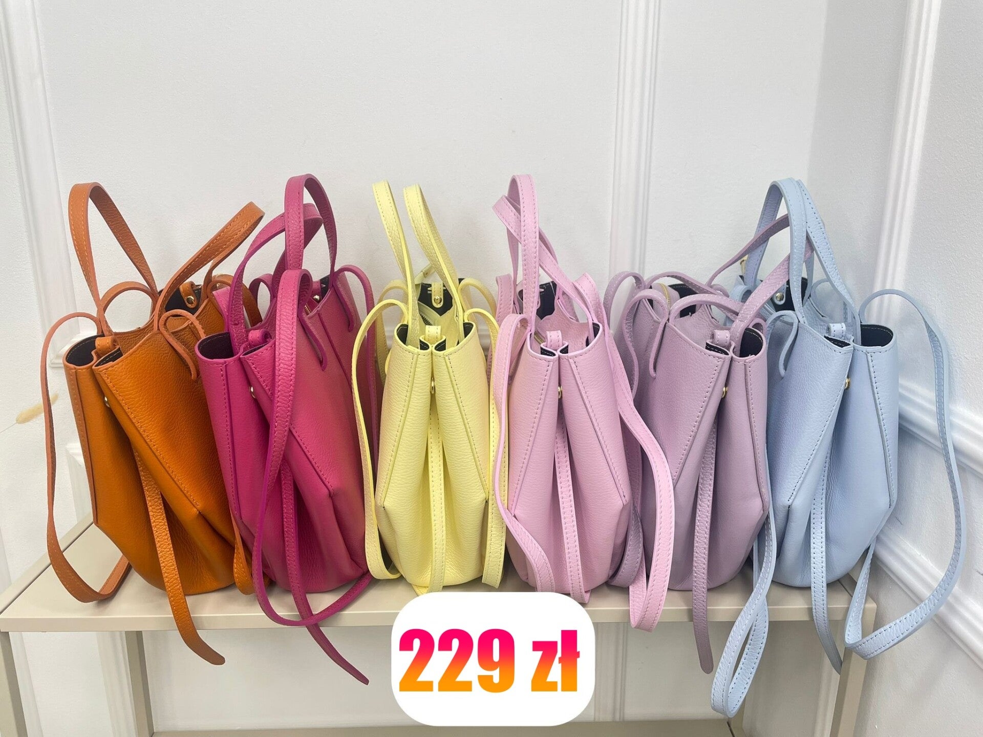 Torebka VERA PELLE POLI MIDI skóra KOLORY DO WYBORU