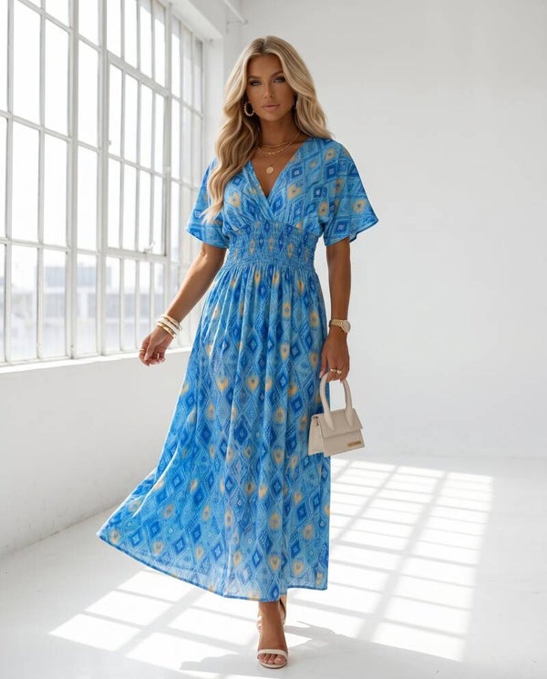 Sukienka LEANA SLEEVE MOMBASA NIEBIESKA
