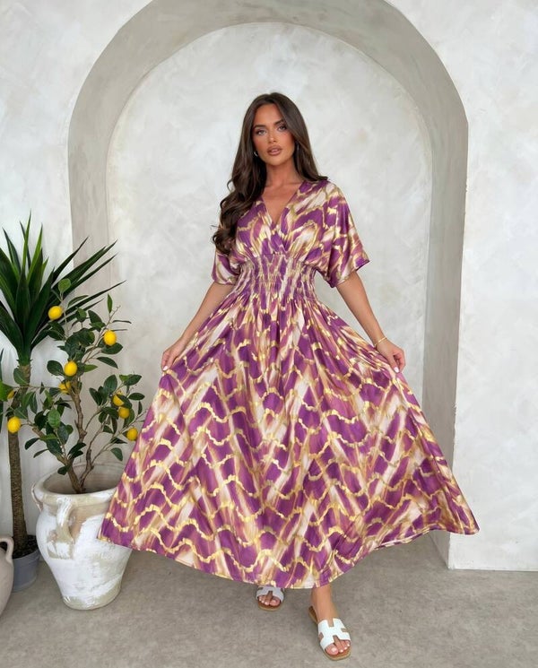Sukienka LEANA SLEEVE PEGASUS FIOLET