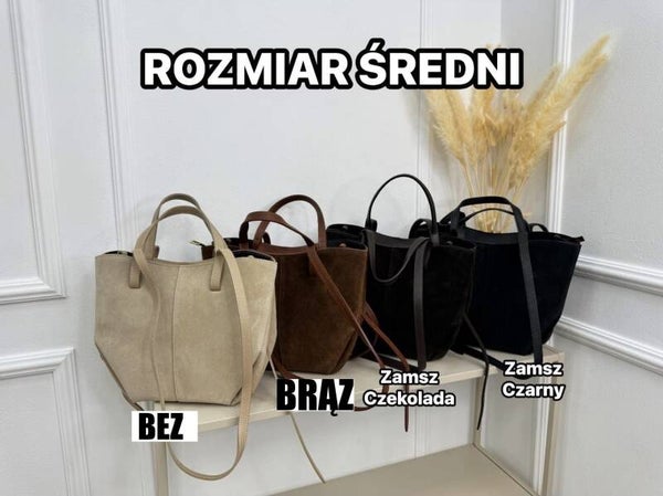 Torebka VERA PELLE POLI MIDI zamsz