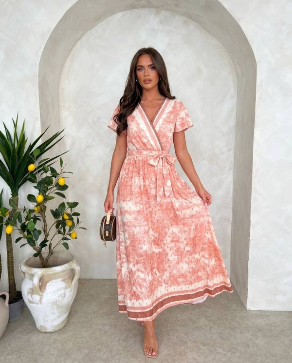 Sukienka MISS SARA SLEEVE ASH CZERWONA