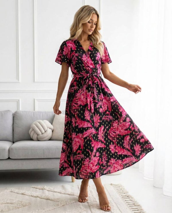 Sukienka MISS SARA SLEEVE INSOMNIA CZARNA