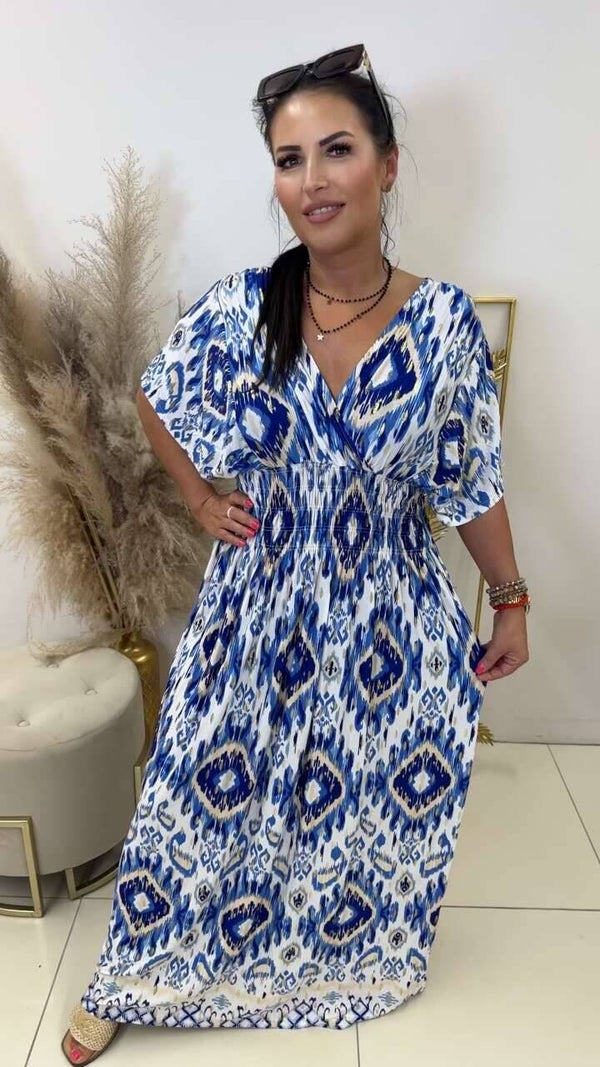 Sukienka LEANA SLEEVE ORANGINA NIEBIESKA