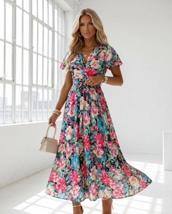 Sukienka MISS SARA SLEEVE SANGRIA CZARNA