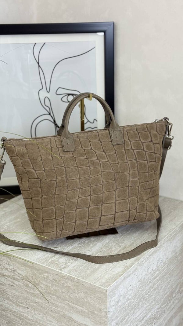 Torebka LAURA BIAGGI zamsz TS112-61 CROCO TAUPE