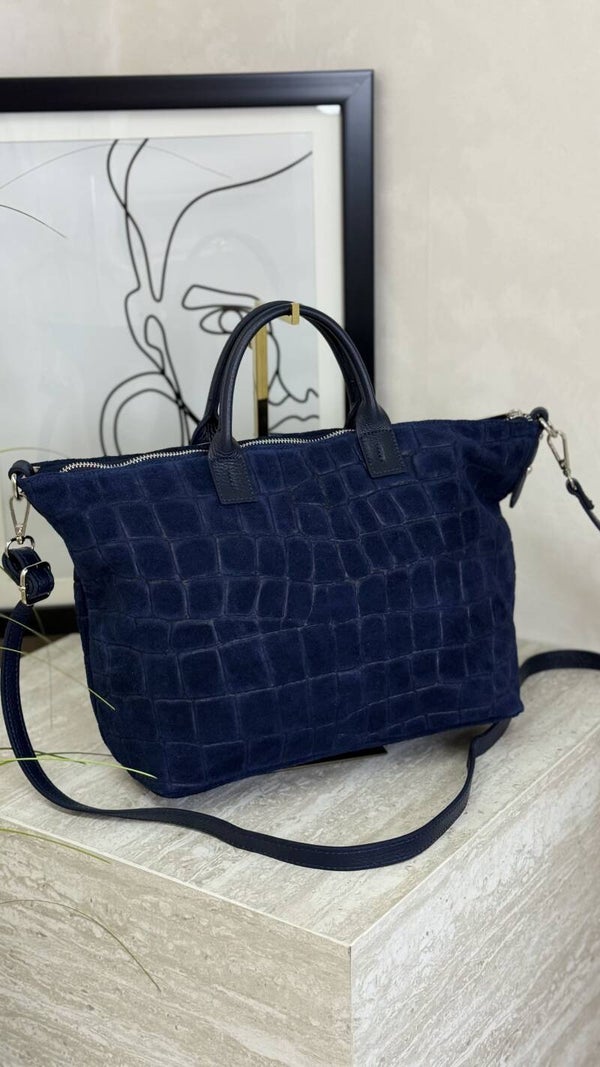 Torebka LAURA BIAGGI zamsz TS112-61 CROCO GRANAT