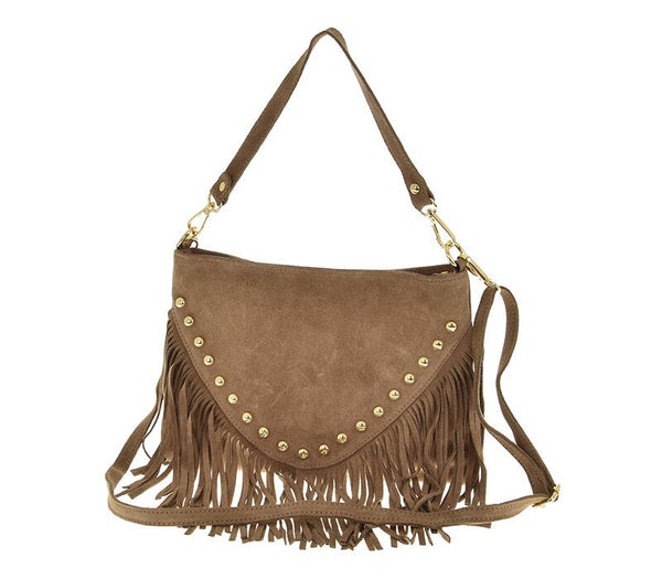 Torebka LAURA BIAGGI zamsz TS15-5708 frędzle MOCHA