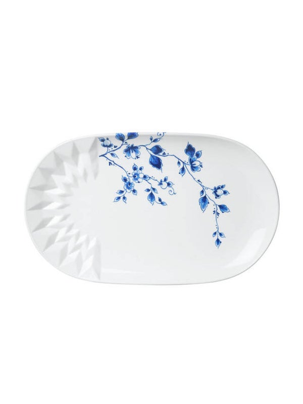 Heinen Delfts Blauw Serveerschaal Blauw Vouw